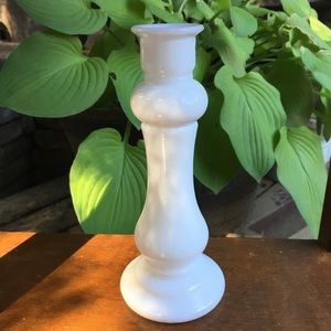 Vintage E.O. Brody Milk glass candle stick/vase